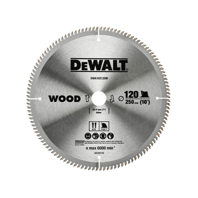 디월트 DWA102120W 목재용 목공용 원형 톱날 팁쏘 250x25.4x2.4x120